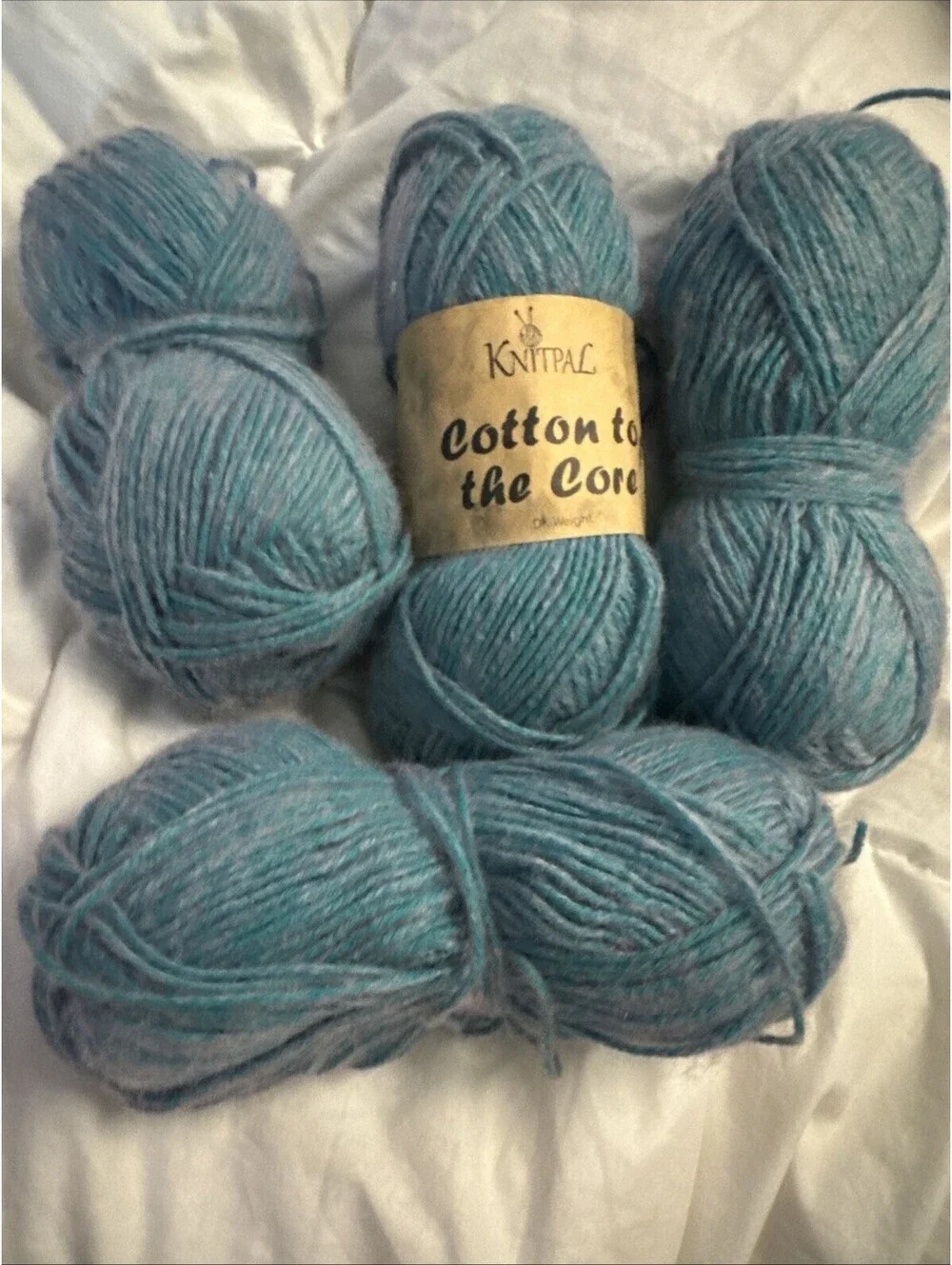 Knitpal Cotton to The Core Blue Cotton Blend Yarn 4 1/2 Skeins